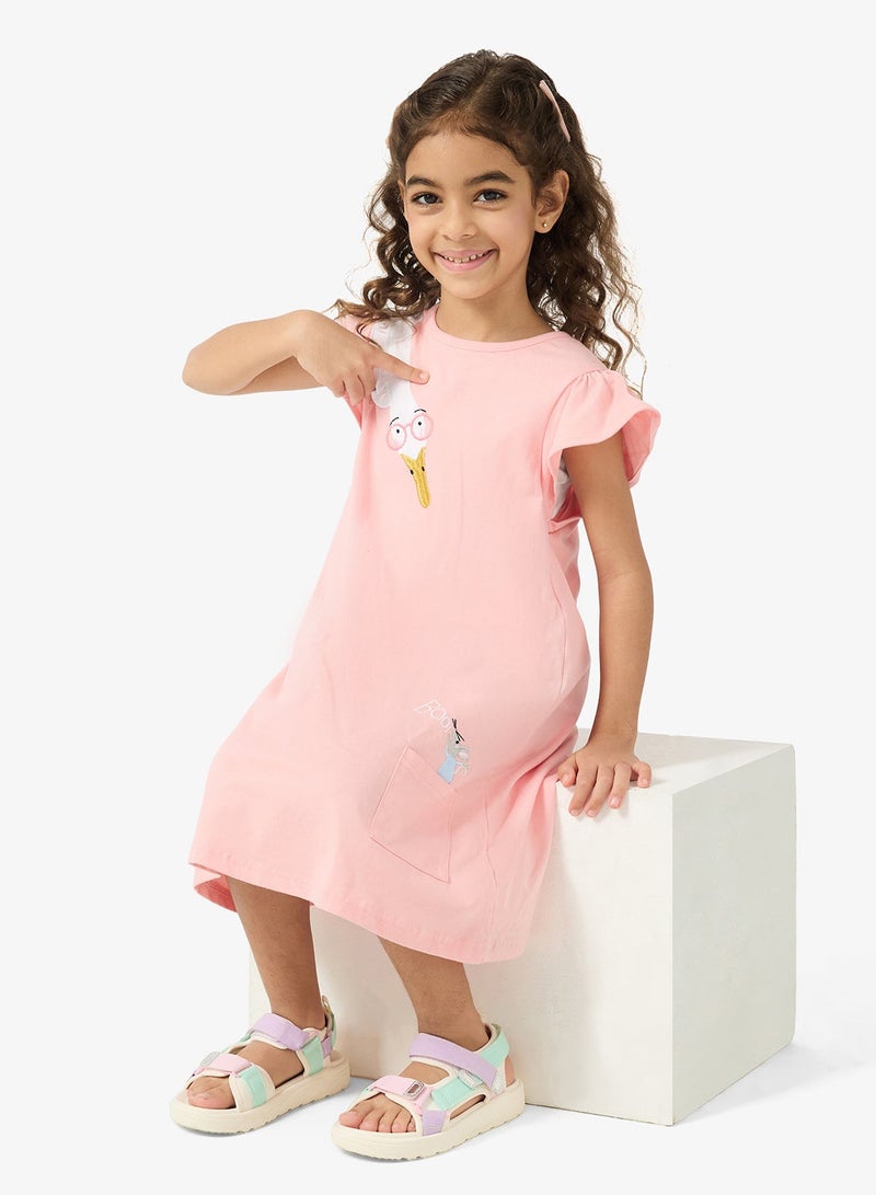 Pinata Pink Printed Summer Dress - Image 2